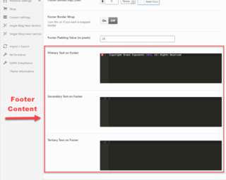 Footer Settings – Oshine Knowledge Base